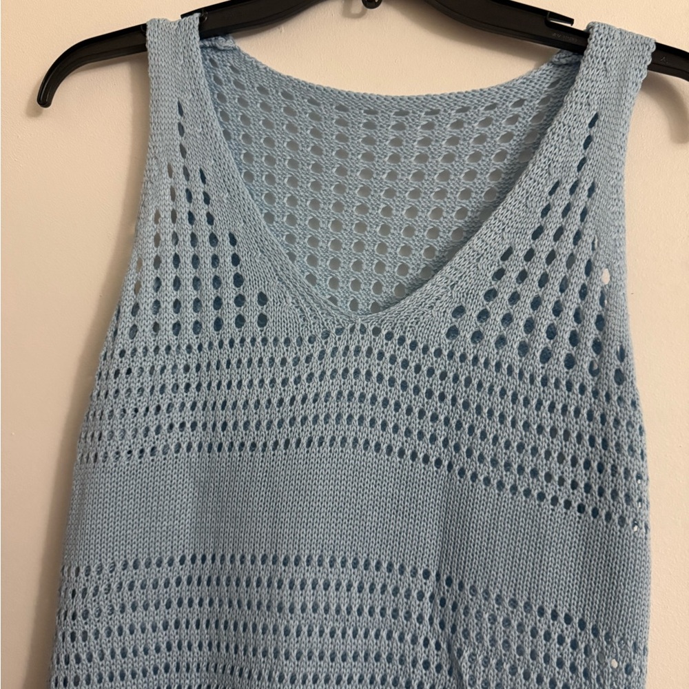 Cupshe Blue Crochet Swim Coverup - Picture 4 of 8
